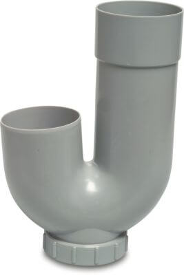 Siphon PVC-U Klebemuffe x Stutzen Grau