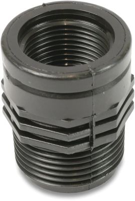 Manchon de raccord PP 10 bar filetage femelle x filetage mâle noir