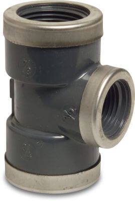 Profec Reduzier T-Stück 90° PVC-U 16 bar Innengewinde Grau Typ verstärkt