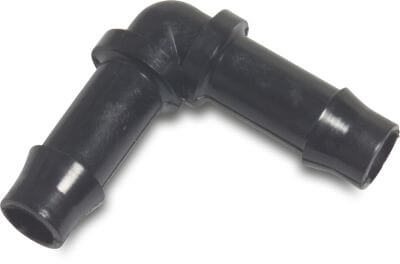 Winkel 90° PA (Nylon) 10 bar Schlauchtülle Schwarz Typ WF