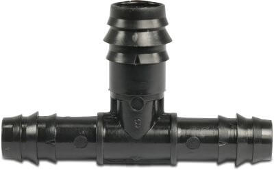 T-piece 90° POM 4 bar barbed black