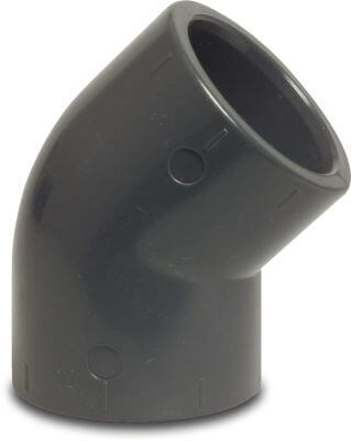 Elbow 45° PVC-U glue socket grey