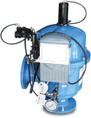 Yamit Automatisch hydraulisch Filter carbon steel ST37.2 10 bar DIN Flansch Blau