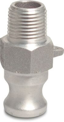 Snelkoppeling aluminium V-deel Camlock x buitendraad type Camlock F