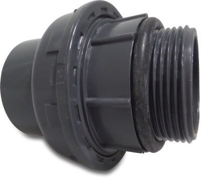 Praher Verschraubung PVC-U 10 bar Klebemuffe x Außengewinde Grau