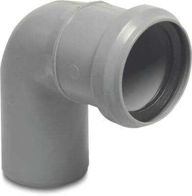 Bogen 87° PP Stutzen x Steckmuffe Grau