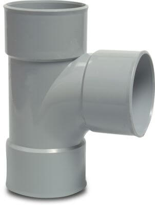 T-Stück 87° PVC-U KOMO Klebemuffe Grau