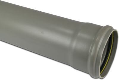 Abflussrohr PVC-U Steckmuffe x Glatt Grau