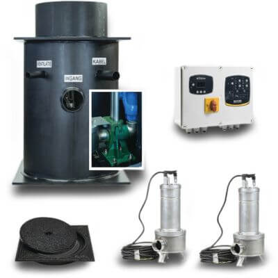 DAB Samlet pumpekasse PE szary typ PE1014 Complete