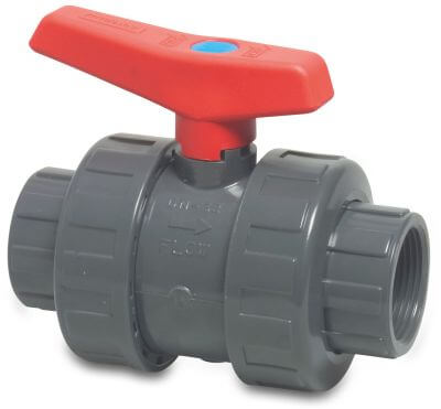 Profec Ball valve PVC-U 10 bar female thread grey type 2050