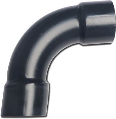 Profec Brijvoerbocht 80° PVC-U 10 bar lijmmof grijs type handgevormd