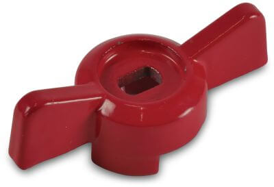 Vlindervormige hendel aluminium rood type 100