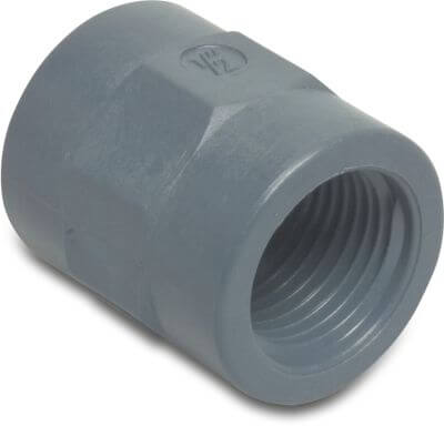 Muffe PP 10 bar Innengewinde Grau