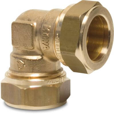 Bonfix Knie 90° messing KIWA/GASTEC knel
