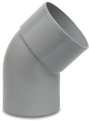 Böj 45° PVC-U limsockel x koppling grå