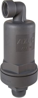 Azud Air release valve PP 16 bar male thread black type Double effect