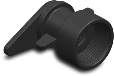 Adapter till flat slang PP 6 bar invändig gänga svart